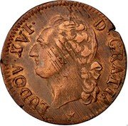 France 1/2 Sol Louis XVI 1791 W KM# 586.15 LUDOV XVI D GRATIA coin obverse France 1/2 Sol Louis XVI 1791 W KM# 586.15 LUDOV XVI D GRATIA coin obverse