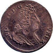 France 1/20 ECU Louis XIV 1711 I KM# 408.7 LVD XIIII D G FR ET NAV REX coin obverse France 1/20 ECU Louis XIV 1711 I KM# 408.7 LVD XIIII D G FR ET NAV REX coin obverse