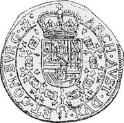 France 1/4 Ducaton 1622 KM# 13 Spanish Rule / Standard Coinage ARCH AVST DVX ET COM BVRG ZC coin reverse France 1/4 Ducaton 1622 KM# 13 Spanish Rule / Standard Coinage ARCH AVST DVX ET COM BVRG ZC coin reverse