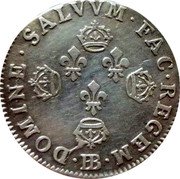 France 10 Sols-1/8 ECU Louis XIV 1702 BB KM# 348.2 BB DOMINE SALVVM FAC REGEM coin reverse France 10 Sols-1/8 ECU Louis XIV 1702 BB KM# 348.2 BB DOMINE SALVVM FAC REGEM coin reverse