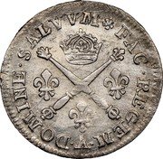 France 10 Sols-1/8 ECU Louis XIV 1707 A KM# 349.1 A DOMINE SALVVM FAC REGEM coin reverse France 10 Sols-1/8 ECU Louis XIV 1707 A KM# 349.1 A DOMINE SALVVM FAC REGEM coin reverse