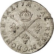 France 10 Sols-1/8 ECU Louis XIV 1707 Numeral 9 KM# 349.12 9 DOMINE SALVVM FAC REGEM coin reverse France 10 Sols-1/8 ECU Louis XIV 1707 Numeral 9 KM# 349.12 9 DOMINE SALVVM FAC REGEM coin reverse