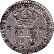 France 10 Sols-1/8 ECU Louis XV 1719 D KM# 441.5 SIT NOMEN DOMINI D BENEDICTVM 1719 X S coin reverse France 10 Sols-1/8 ECU Louis XV 1719 D KM# 441.5 SIT NOMEN DOMINI D BENEDICTVM 1719 X S coin reverse