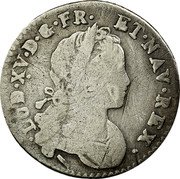 France 10 Sols-1/8 ECU Louis XV 1719 W KM# 441.14 LUD XV D G FR ET NAV REX coin obverse France 10 Sols-1/8 ECU Louis XV 1719 W KM# 441.14 LUD XV D G FR ET NAV REX coin obverse