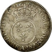 France 12 Sols (1/10 ECU) Louis XV 1716 A KM# 418.1 SIT NOMEN DOMINI A BENEDICTVM 1716 coin reverse