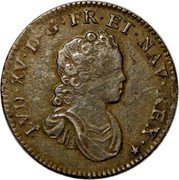 France 12 Sols (1/10 ECU) Louis XV 1716 BB KM# 418.2 LVD XV D G FR ET NAV REX coin obverse