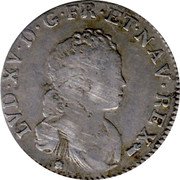 France 12 Sols (1/10 ECU) Louis XV 1716 Back to back C’s KM# 418.23 LVD XV D G FR ET NAV REX coin obverse France 12 Sols (1/10 ECU) Louis XV 1716 Back to back C’s KM# 418.23 LVD XV D G FR ET NAV REX coin obverse