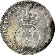 France 12 Sols (1/10 ECU) Louis XV 1716 & KM# 418.22 SIT NOMEN DOMINI & BENEDICTVM 1716 coin reverse France 12 Sols (1/10 ECU) Louis XV 1716 & KM# 418.22 SIT NOMEN DOMINI & BENEDICTVM 1716 coin reverse
