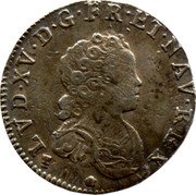 France 12 Sols (1/10 ECU) Louis XV 1716 Numeral 9 KM# 418.21 LVD XV D G FR ET NAV REX coin obverse France 12 Sols (1/10 ECU) Louis XV 1716 Numeral 9 KM# 418.21 LVD XV D G FR ET NAV REX coin obverse