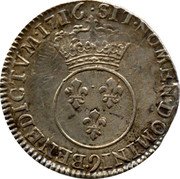 France 12 Sols (1/10 ECU) Louis XV 1716 Numeral 9 KM# 418.21 SIT NOMEN DOMINI 9 BENEDICTVM 1716 coin reverse France 12 Sols (1/10 ECU) Louis XV 1716 Numeral 9 KM# 418.21 SIT NOMEN DOMINI 9 BENEDICTVM 1716 coin reverse