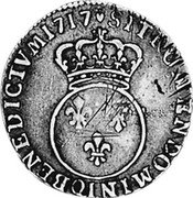 France 12 Sols (1/10 ECU) Louis XV 1717 Q KM# 418.13 SIT NOMEN DOMINI Q BENEDICTVM 1717 coin reverse France 12 Sols (1/10 ECU) Louis XV 1717 Q KM# 418.13 SIT NOMEN DOMINI Q BENEDICTVM 1717 coin reverse