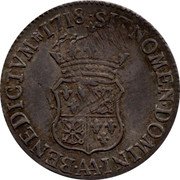 France 12 Sols (1/10 ECU) Louis XV 1718 AA KM# 432.2 SIT NOMEN DOMINI AA BENEDICTVM 1718 coin reverse France 12 Sols (1/10 ECU) Louis XV 1718 AA KM# 432.2 SIT NOMEN DOMINI AA BENEDICTVM 1718 coin reverse