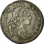 France 12 Sols (1/10 ECU) Louis XV 1718 BB KM# 432.3 LVD XV D G FR ET NAV REX coin obverse France 12 Sols (1/10 ECU) Louis XV 1718 BB KM# 432.3 LVD XV D G FR ET NAV REX coin obverse