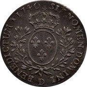 France 12 Sols (1/10 ECU) Louis XV 1740 D KM# 511.6 SIT NOMEN DOMINI D BENEDICTUM 1740 coin reverse France 12 Sols (1/10 ECU) Louis XV 1740 D KM# 511.6 SIT NOMEN DOMINI D BENEDICTUM 1740 coin reverse