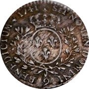 France 12 Sols (1/10 ECU) Louis XV 1741 Numeral 9 KM# 511.25 SIT NOMEN DOMINI 9 BENEDICTUM 1741 coin reverse