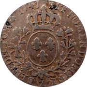 France 12 Sols (1/10 ECU) Louis XV 1747 Z KM# 511.24 SIT NOMEN DOMINI Z BENEDICTUM 1747 coin reverse France 12 Sols (1/10 ECU) Louis XV 1747 Z KM# 511.24 SIT NOMEN DOMINI Z BENEDICTUM 1747 coin reverse