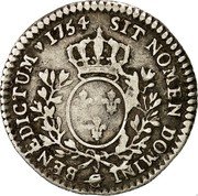 France 12 Sols (1/10 ECU) Louis XV 1754 G KM# 511.8 SIT NOMEN DOMINI G BENEDICTUM 1754 coin reverse France 12 Sols (1/10 ECU) Louis XV 1754 G KM# 511.8 SIT NOMEN DOMINI G BENEDICTUM 1754 coin reverse