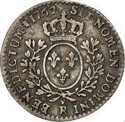 France 12 Sols (1/10 ECU) Louis XV 1762 R KM# 511.18 SIT NOMEN DOMINI R BENEDICTUM 1762 coin reverse