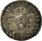 France 12 Sols (1/10 ECU) Louis XV 1769 H KM# 511.9 SIT NOMEN DOMINI H BENEDICTUM 1769 coin reverse France 12 Sols (1/10 ECU) Louis XV 1769 H KM# 511.9 SIT NOMEN DOMINI H BENEDICTUM 1769 coin reverse