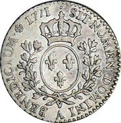 France 12 Sols (1/10 ECU) Louis XV 1771 A KM# 550.1 SIT NOMEN DOMINI A BENEDICTUM 1771 coin reverse