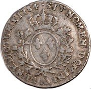 France 12 Sols (1/10 ECU) Louis XVI 1784 AA KM# 568.2 SIT NOMEN DOMINI AA BENEDICTUM 1784 coin reverse