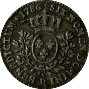 France 12 Sols (1/10 ECU) Louis XVI 1786 R KM# 568.11 SIT NOMEN DOMINI R BENEDICTUM 1786 coin reverse