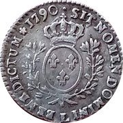 France 12 Sols (1/10 ECU) Louis XVI 1790 L KM# 568.6 SIT NOMEN DOMINI L BENEDICTUM 1790 coin reverse France 12 Sols (1/10 ECU) Louis XVI 1790 L KM# 568.6 SIT NOMEN DOMINI L BENEDICTUM 1790 coin reverse