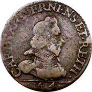 France 2 Liards Charles of Gonzaga 1614 KM# 12.2 CAR DVX NIVERNENS ET RETH 1614 coin obverse France 2 Liards Charles of Gonzaga 1614 KM# 12.2 CAR DVX NIVERNENS ET RETH 1614 coin obverse