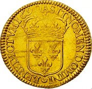 France 2 Louis D'or Louis XIV 1690 A KM# 280.1 SIT NOMEN DOMINI BENEDICTVM 1690 A coin reverse France 2 Louis D'or Louis XIV 1690 A KM# 280.1 SIT NOMEN DOMINI BENEDICTVM 1690 A coin reverse