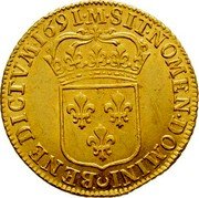 France 2 Louis D'or Louis XIV 1691 M KM# 280.9 SIT NOMEN DOMINI BENEDICTVM 1691 M coin reverse France 2 Louis D'or Louis XIV 1691 M KM# 280.9 SIT NOMEN DOMINI BENEDICTVM 1691 M coin reverse
