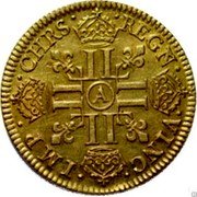 France 2 Louis D'or (Louis XIV) KM# 158.1 CHRS REGN VINC IMP A coin reverse France 2 Louis D'or (Louis XIV) KM# 158.1 CHRS REGN VINC IMP A coin reverse