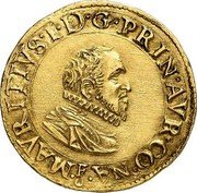 France 2 Pistole Maurice. Orange Principality 1619 KM# 49 MAVRITIVS I D G PRIN AVR CO NA F coin obverse France 2 Pistole Maurice. Orange Principality 1619 KM# 49 MAVRITIVS I D G PRIN AVR CO NA F coin obverse