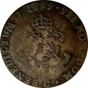France 2 Sols Louis XV 1739 C KM# 500.5 SIT NOM DOM C BENEDICTUM 1739 coin reverse France 2 Sols Louis XV 1739 C KM# 500.5 SIT NOM DOM C BENEDICTUM 1739 coin reverse
