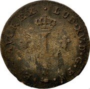 France 2 Sols Louis XV 1739 S KM# 500.19 LUD XV D G FR ET NAV REX L coin obverse France 2 Sols Louis XV 1739 S KM# 500.19 LUD XV D G FR ET NAV REX L coin obverse