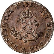 France 2 Sols Louis XV 1750 AA KM# 500.2 SIT NOM DOM AA BENEDICTUM 1750 coin reverse France 2 Sols Louis XV 1750 AA KM# 500.2 SIT NOM DOM AA BENEDICTUM 1750 coin reverse