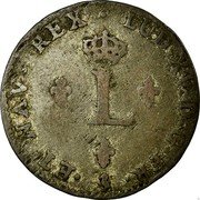 France 2 Sols Louis XV 1758 A KM# 500.1 LUD XV D G FR ET NAV REX L coin obverse France 2 Sols Louis XV 1758 A KM# 500.1 LUD XV D G FR ET NAV REX L coin obverse