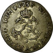France 2 Sols Louis XV 1758 A KM# 500.1 SIT NOM DOM A BENEDICTUM 1738 coin reverse France 2 Sols Louis XV 1758 A KM# 500.1 SIT NOM DOM A BENEDICTUM 1738 coin reverse