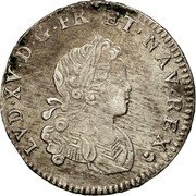 France 20 Sols (1/6 ECU) Louis XV 1719 S KM# 440.18 LVD XV D G FR ET NAV REX coin obverse France 20 Sols (1/6 ECU) Louis XV 1719 S KM# 440.18 LVD XV D G FR ET NAV REX coin obverse