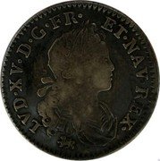 France 20 Sols (1/6 ECU) Louis XV 1719 T KM# 440.19 LVD XV D G FR ET NAV REX coin obverse France 20 Sols (1/6 ECU) Louis XV 1719 T KM# 440.19 LVD XV D G FR ET NAV REX coin obverse