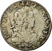 France 20 Sols (1/6 ECU) Louis XV 1721 KM# 454.1 LUD XV D G FR ET NAV REX coin obverse