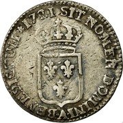 France 20 Sols (1/6 ECU) Louis XV 1721 KM# 454.1 SIT NOMEN DOMINI A BENEDICTUM 1721 coin reverse