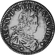 France 20 Sols (1/6 ECU) Louis XV 1721 M KM# 454.12 LUD XV D G FR ET NAV REX coin obverse