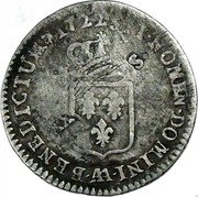France 20 Sols (1/6 ECU) Louis XV 1722 AA KM# 454.2 SIT NOMEN DOMINI AA BENEDICTVM 1722 XX S coin reverse France 20 Sols (1/6 ECU) Louis XV 1722 AA KM# 454.2 SIT NOMEN DOMINI AA BENEDICTVM 1722 XX S coin reverse