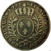 France 24 Sols (1/5 ECU) Louis XV 1726 BB KM# 482.4 SIT NOMEN DOMINI BB BENEDICTUM 1726 coin reverse