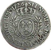 France 24 Sols (1/5 ECU) Louis XV 1726 N KM# 482.12 SIT NOMEN DOMINI N BENEDICTUM 1726 coin reverse