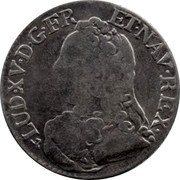 France 24 Sols (1/5 ECU) Louis XV 1727 B KM# 482.3 LUD XV D G FR ET NAV REX coin obverse