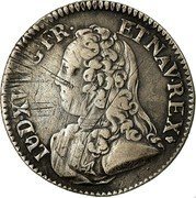 France 24 Sols (1/5 ECU) Louis XV 1727 S KM# 482.16 LUD XV D G FR ET NAV REX coin obverse France 24 Sols (1/5 ECU) Louis XV 1727 S KM# 482.16 LUD XV D G FR ET NAV REX coin obverse