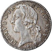 France 24 Sols (1/5 ECU) Louis XV 1741 AA KM# 515.2 LUD XV D G FR ET NAV REX coin obverse