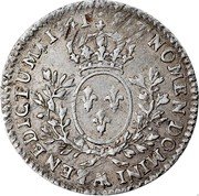 France 24 Sols (1/5 ECU) Louis XV 1741 AA KM# 515.2 SIT NOMEN DOMINI AA BENEDICTUM 1741 coin reverse