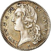France 24 Sols (1/5 ECU) Louis XV 1741 BB KM# 515.4 LUD XV D G FR ET NAV REX coin obverse